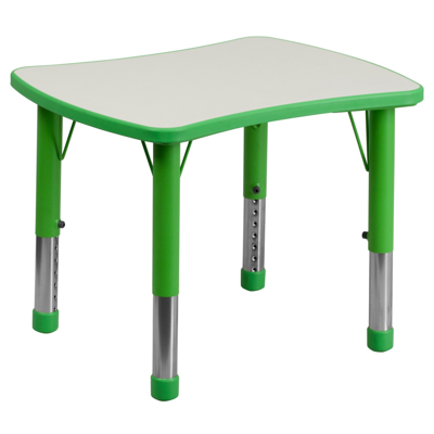 Shop Flash Furniture 21.875''w X 26.625''l Rectangular Green Plastic Height Adjustable Activity Table With Grey Top