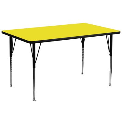 Shop Flash Furniture 30''w X 72''l Rectangular Yellow Hp Laminate Activity Table