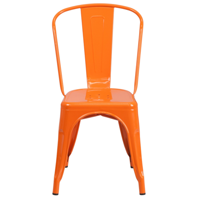 Shop Flash Furniture Orange Metal Indoor-outdoor Stackable Chair