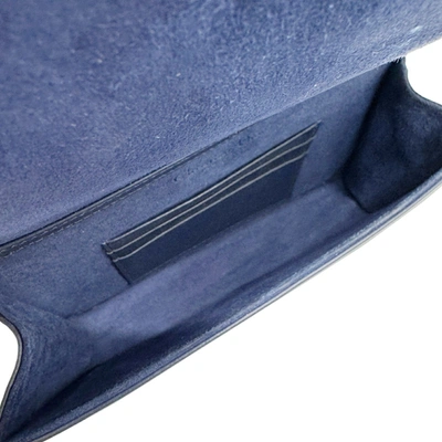 Shop Dior Ama Navy Leather Shoulder Bag ()