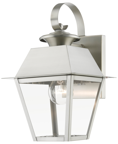 Shop Livex Wentworth 1 Light Outdoor Small Wall Lantern In Brushed Nickel