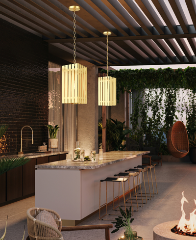 Livex Greenwick 1 Light Outdoor Pendant Lantern In Satin Brass