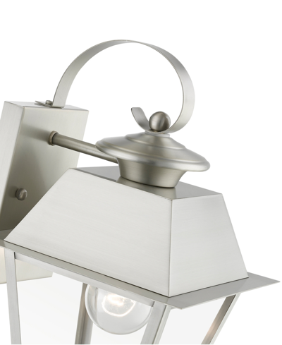 Livex Wentworth 1 Light Outdoor Small Wall Lantern In Brushed Nickel