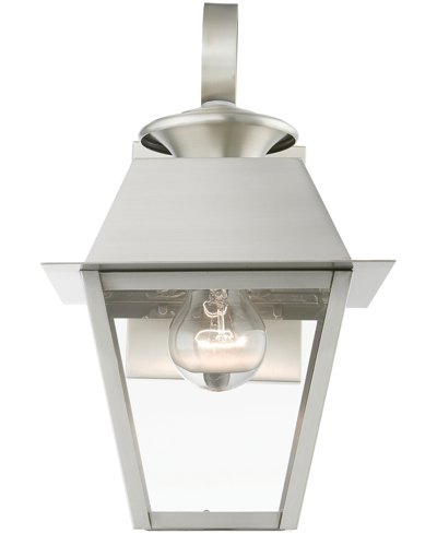 Shop Livex Wentworth 1 Light Outdoor Small Wall Lantern In Brushed Nickel