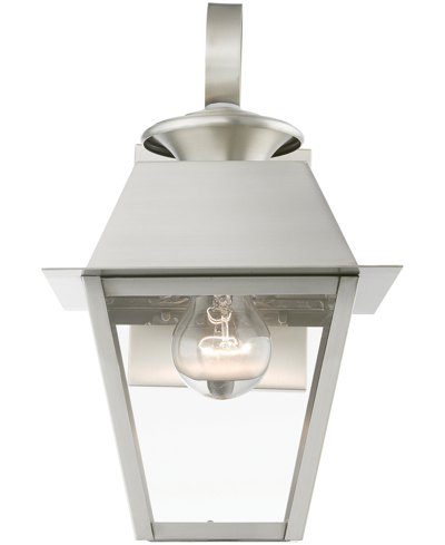 Livex Wentworth 1 Light Outdoor Small Wall Lantern In Brushed Nickel
