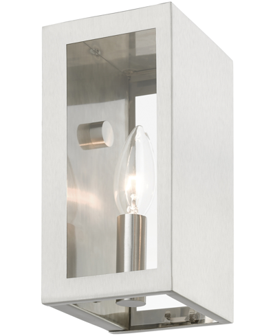 Livex Winfield 1 Light Outdoor Ada Small Sconce In Brushed Nickel