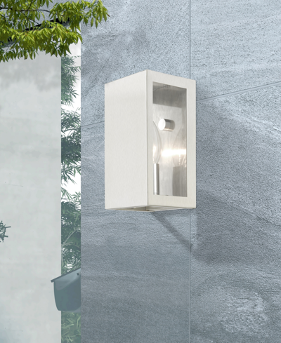 Livex Winfield 1 Light Outdoor Ada Small Sconce In Brushed Nickel