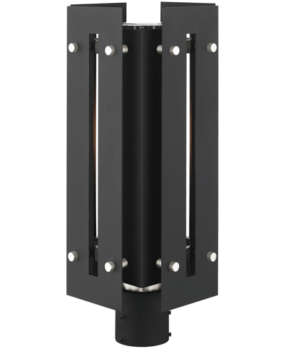 Livex Utrecht 1 Light Outdoor Post Top Lantern In Black With Brushed