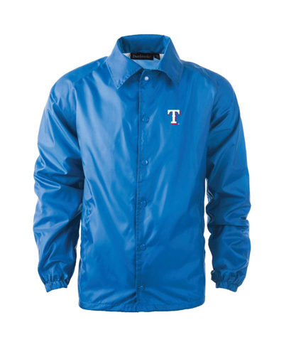 Shop Dunbrooke Men's  Royal Texas Rangers Coach's Raglan Full-snap Windbreaker Jacket