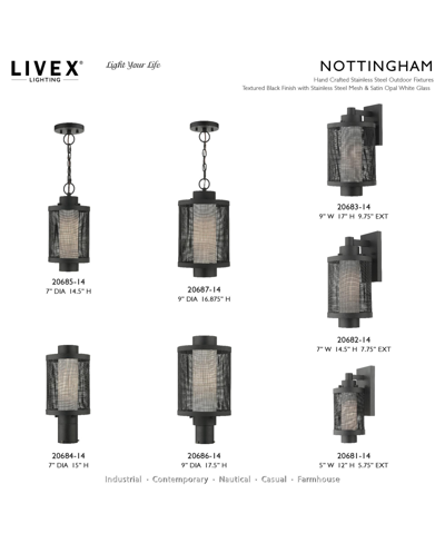 Livex Nottingham 1 Light Post Top Light In Textured Black
