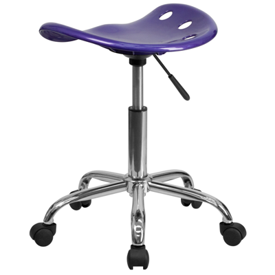 Shop Flash Furniture Vibrant Violet Tractor Seat And Chrome Stool In Purple