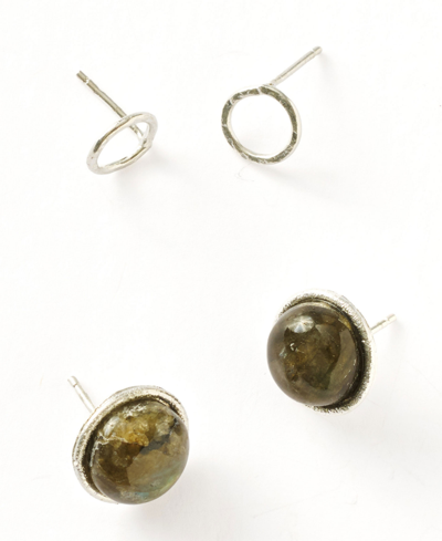 Shop Matr Boomie Indali Labradorite Stud Earrings In Green