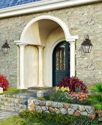 Livex Wentworth 3 Light Outdoor Large Wall Lantern In Bronze With Antique Brass