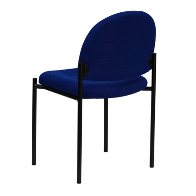 Shop Flash Furniture Comfort Navy Fabric Stackable Steel Side Reception Chair In Blue