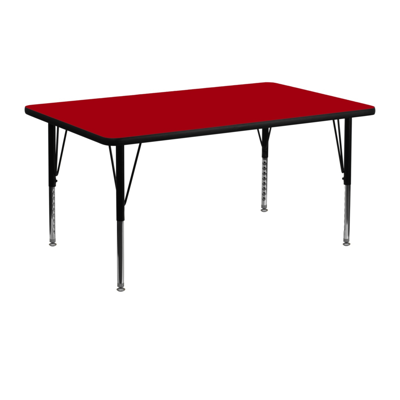 Shop Flash Furniture 24''w X 48''l Rectangular Red Thermal Laminate Activity Table