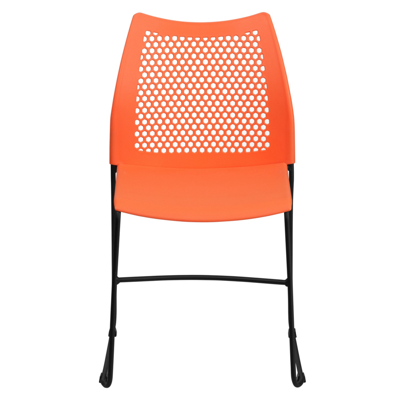 Shop Flash Furniture Hercules Series 661 Lb. Capacity Orange Sled Base Stack Chair With Air-vent Back