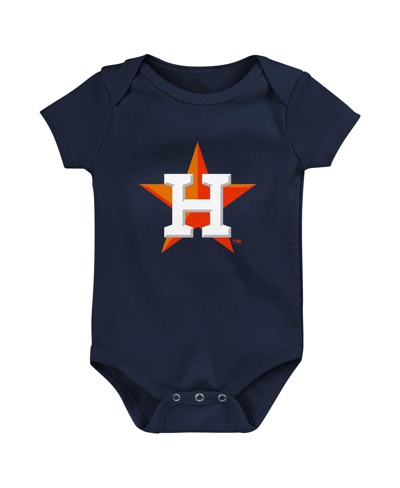 Shop Fanatics Baby Boys And Girls  Houston Astros Fan Pennant 3-pack Bodysuit Set In Navy