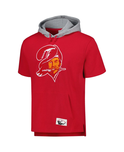 Mitchell & Ness Men's  Red Tampa Bay Buccaneers Postgame Short Sleeve Hoodie In Red