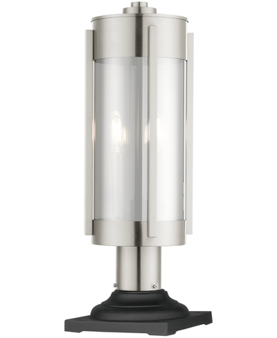 Livex Sheridan 2 Light Outdoor Post Top Lantern In Brushed Nickel