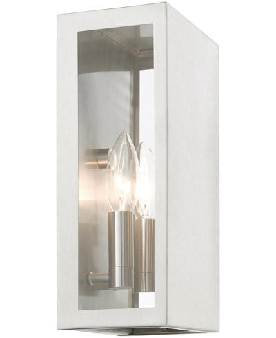 Livex Winfield 2 Light Outdoor Ada Medium Sconce In Brushed Nickel