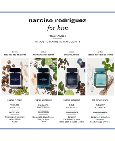 Shop Narciso Rodriguez Men's For Him Vetiver Musc Eau De Toilette Spray, 3.3 Oz., A Macy's Exclusive In No Color