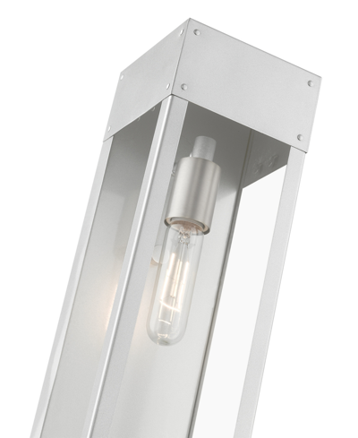 Livex Barrett 1 Light Outdoor Wall Lantern In Painted Satin Nickel With