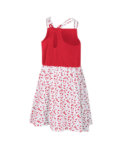 Shop Colosseum Big Girls  Red, White Wisconsin Badgers Robin Floral Dress In Red,white