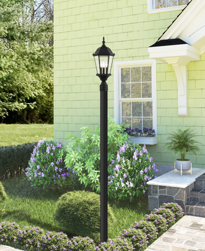 Livex Hamilton 3 Light Outdoor Post Top Lantern In Textured Black