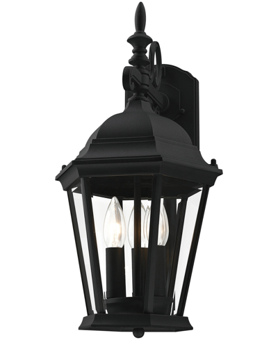 Livex Hamilton 3 Light Outdoor Wall Lantern In Textured Black