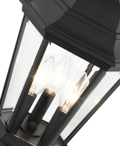 Livex Hamilton 3 Light Outdoor Post Top Lantern In Textured Black