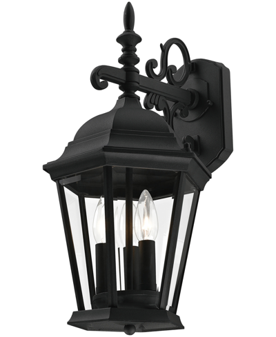 Livex Hamilton 3 Light Outdoor Wall Lantern In Textured Black