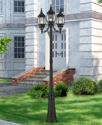 Livex Frontenac 3 Light Outdoor Post Light In Textured Black