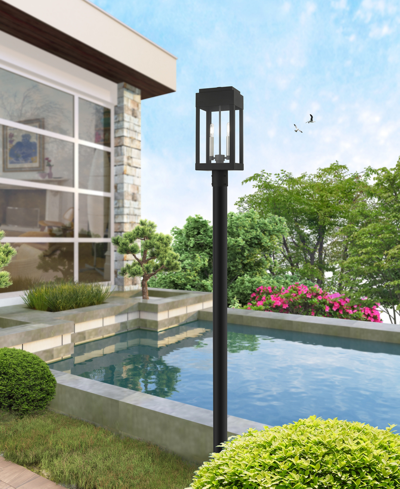 Livex York 2 Light Outdoor Post Top Lantern In Black With Brushed Nickel