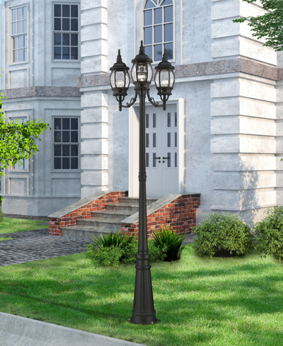 Livex Frontenac 3 Light Outdoor Post Light In Textured Black