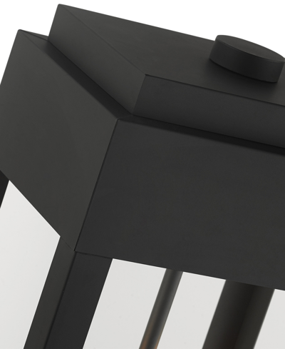 Livex York 2 Light Outdoor Post Top Lantern In Black With Brushed Nickel