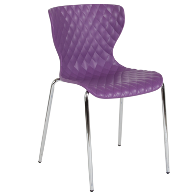 Shop Flash Furniture Lowell Contemporary Design Purple Plastic Stack Chair