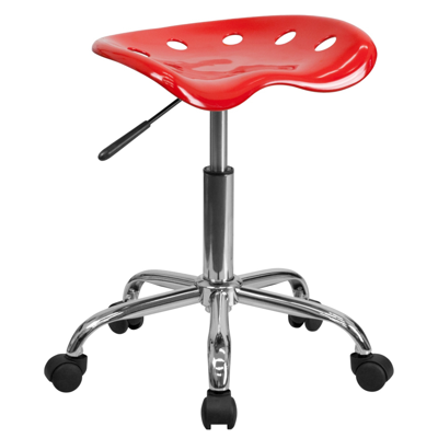 Shop Flash Furniture Vibrant Red Tractor Seat And Chrome Stool