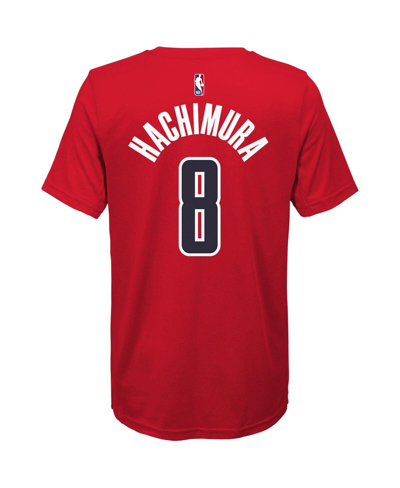 Shop Nike Big Boys  Rui Hachimura Red Washington Wizards Name And Number Performance T-shirt