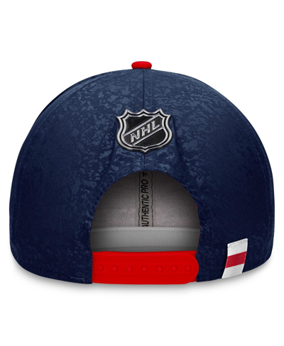 Fanatics Branded  Navy/red New York Rangers Authentic Pro Rink Two-tone Snapback Hat In Navy,red