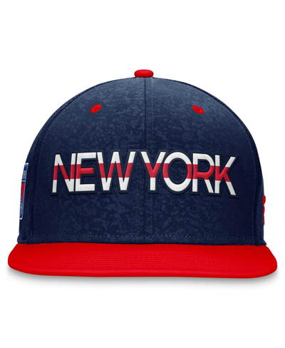 Fanatics Branded  Navy/red New York Rangers Authentic Pro Rink Two-tone Snapback Hat In Navy,red