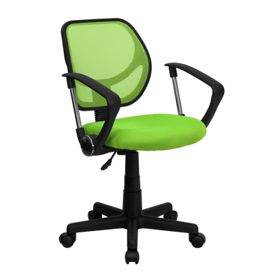 Shop Flash Furniture Mid-back Green Mesh Swivel Task Chair With Arms