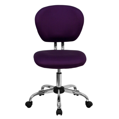 Shop Flash Furniture Mid-back Purple Mesh Swivel Task Chair With Chrome Base