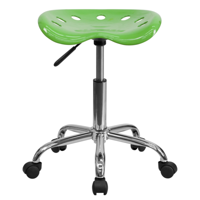 Shop Flash Furniture Vibrant Spicy Lime Tractor Seat And Chrome Stool In Green