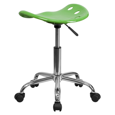 Shop Flash Furniture Vibrant Spicy Lime Tractor Seat And Chrome Stool In Green