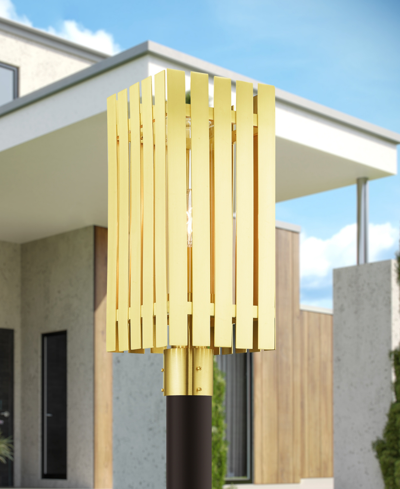 Shop Livex Greenwick 1 Light Outdoor Post Top Lantern In Satin Brass