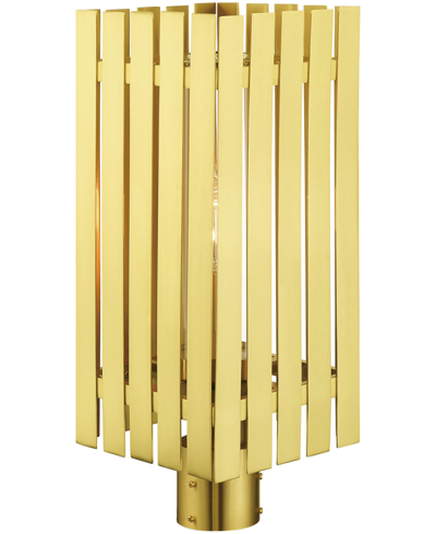 Shop Livex Greenwick 1 Light Outdoor Post Top Lantern In Satin Brass