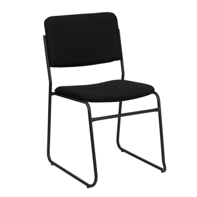 Shop Flash Furniture Hercules Series 1000 Lb. Capacity High Density Black Fabric Stacking Chair With Sled Base