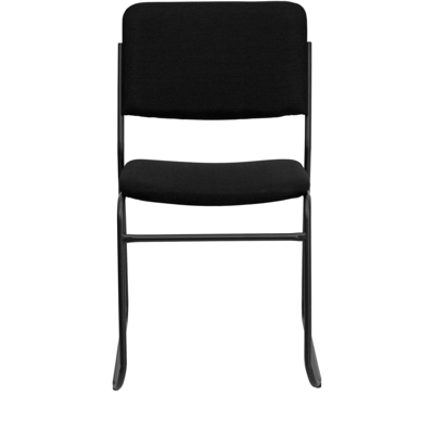 Shop Flash Furniture Hercules Series 1000 Lb. Capacity High Density Black Fabric Stacking Chair With Sled Base