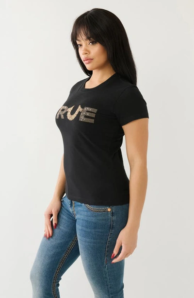 Shop True Religion Brand Jeans Studded Logo Graphic T-shirt In Jet Black