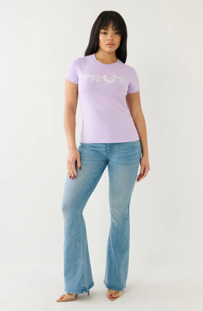 Shop True Religion Brand Jeans Studded Logo Graphic T-shirt In Viola